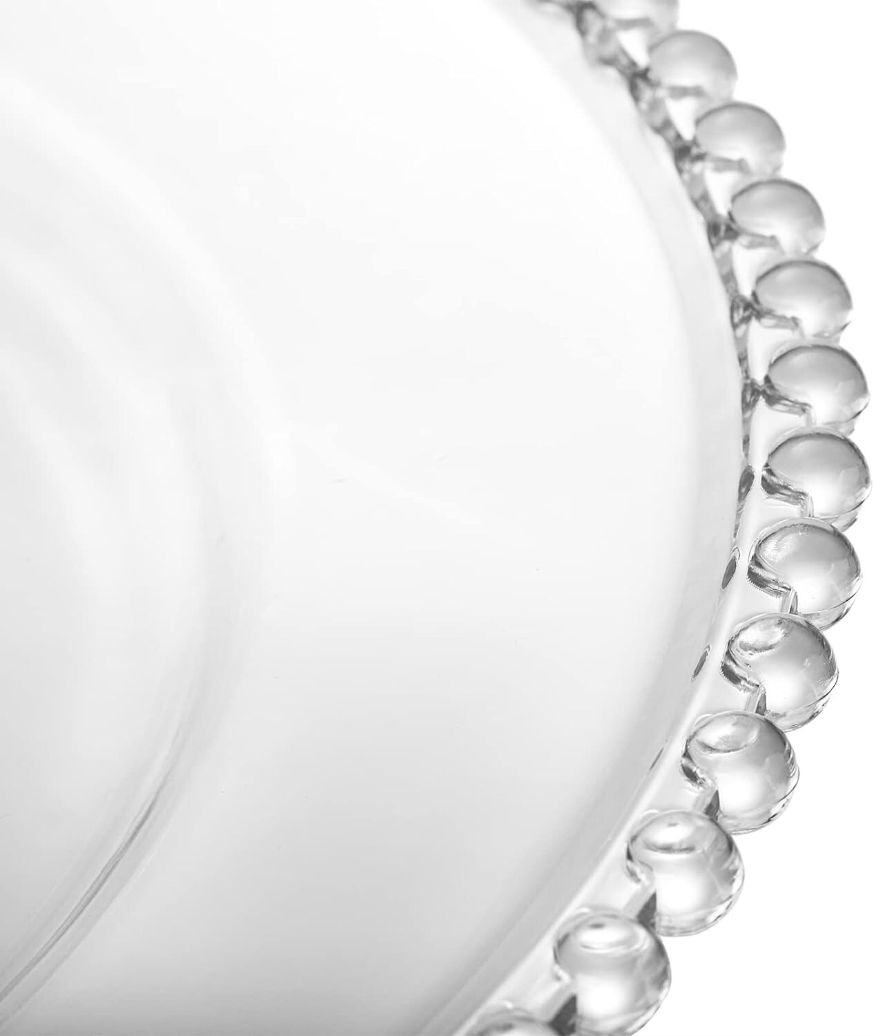 12 Pack Clear Plastic Charger Plates with Bead Rim 13 Inch Plastic Round Serving