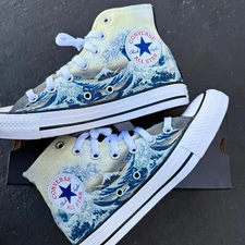 The Great Wave Off Kanagawa Custom Converse Chuck Taylor Shoes for Men and Women