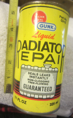 11 oz ad Gunk Solder Seal Radiator Repair tin can full, C3-12 Charlotte N.C VTG