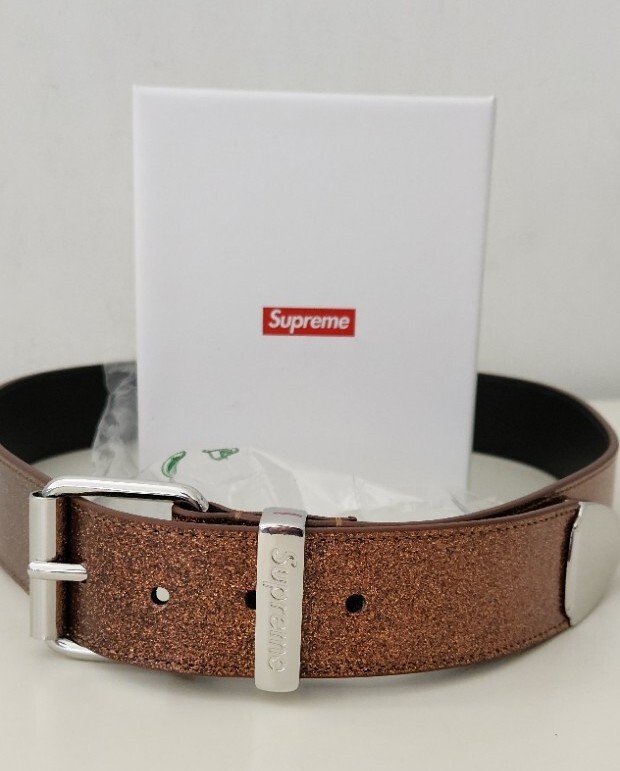 FW22 Supreme Glitter Vinyl Ranger Belt Size M Medium Brown FW22 Supreme Glitter Vinyl Ranger Belt Size M Medium Brown