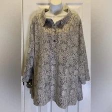 Womens Snakeskin Print Blouse Top Sz 3x