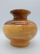 6" Hand Turned Walnut  Sycamore Wood Vase - Signed Joe Kotecki - C419