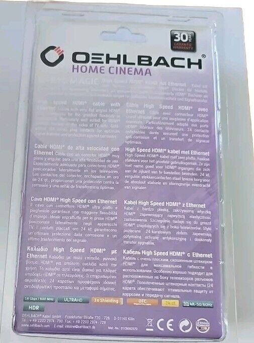 Thumbnail - Oehlbach Shape Magic 120 High Speed Hdmi-kabel 1,2m Black