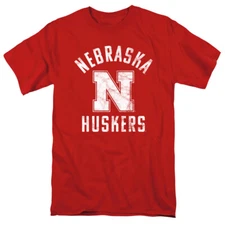 University of Nebraska Adult T-Shirt Cornhuskers Logo, Red, S-5XL