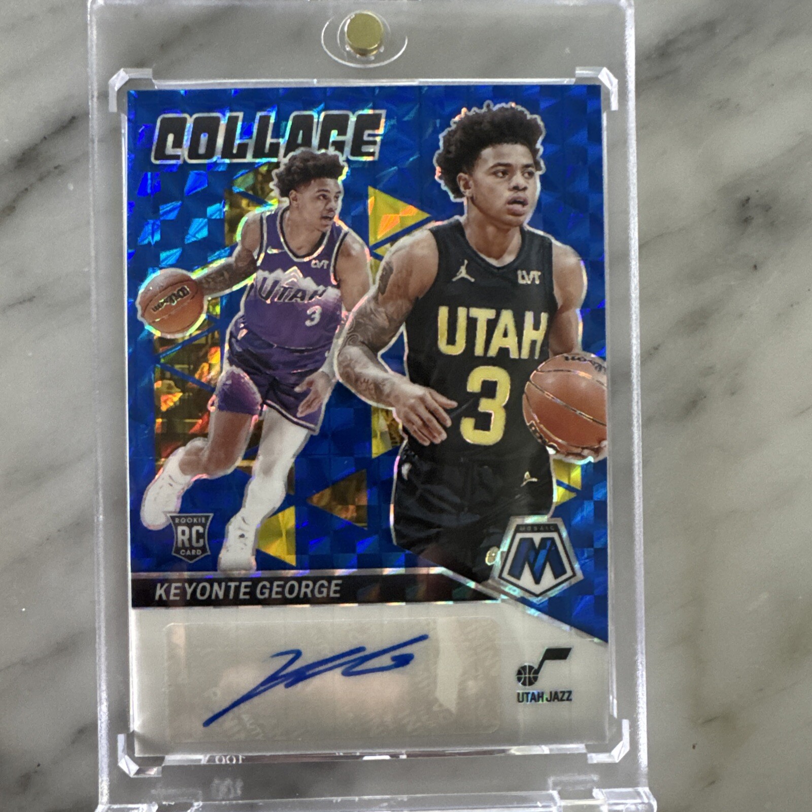 2023-24 Panini Mosaic Keyonte George BLUE Collage AUTO /49 Rookie SP (RC) MINT📈