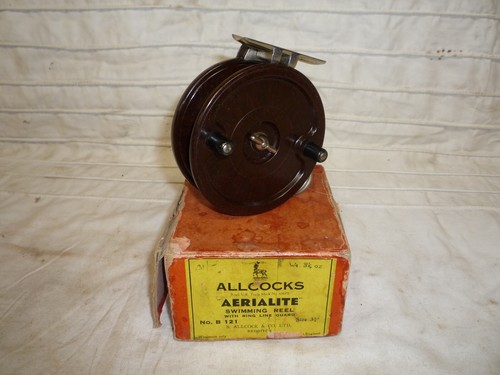 Vintage Allcocks Aerialite Fishing Reel - No B121 Swimming Reel in Original Box - Picture 3 of 16