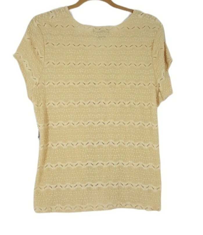 Elementz Top Size XL Yellow Gold V-Neck Crossover Stretch Short Sleeves New - Image 2 of 4