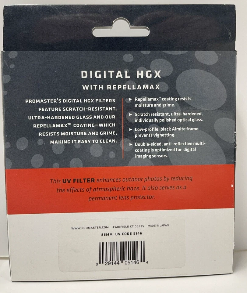 Promaster Digital HGX Filter 86mm UV Code 5346 - Image 2 of 4