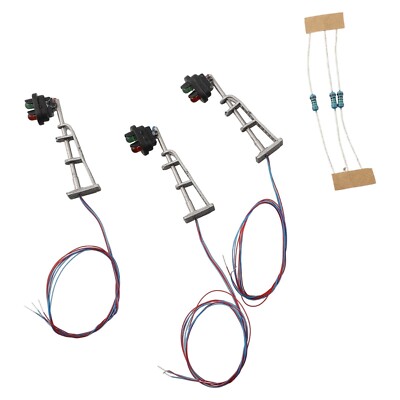 3 Stück Modelleisenbahn Spur N 1:160 Signale 3 LEDs grün gelb rot Gleisleuchten USA