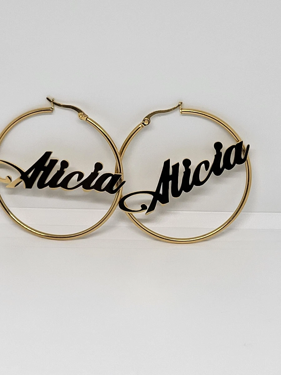 Custom made earrings with names deals