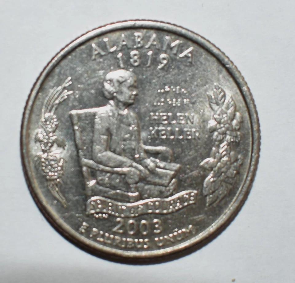 2003 P Hellen Keller Commemorative State Quarter Alabama Error - Image 2 of 4