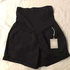 New 40 A:Glow Black Full Panel Maternity Cuffed Shorts Women s Size 2 Short