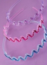 Image of Brand New in Pack Zig Zag Crystal Pattern Blue Pink Purple Alice Band Hair