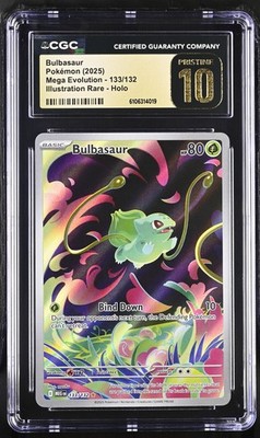 CGC 10 PRISTINE Bulbasaur 133/132 Mega Evolution Illustration Rare