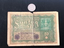 1919 Germany 50 Mark Banknote Reihe 1 Currency - Circulated good