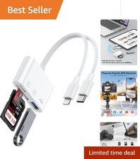 High-Speed Dual Port SD Card Reader for iPhone, iPad  Samsung - 512GB Support