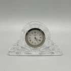 Vintage Waterford Ireland Crystal Mantle Desktop Quartz Small Clock 2.5”x4”