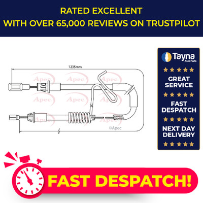 Handbrake Cable fits FORD TRANSIT TDCi 2.2D Rear Right 11 to 14 Hand Brake Apec