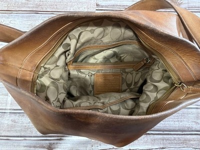 COACH large leather shoulder bag 9183 color brown vintage | eBay
