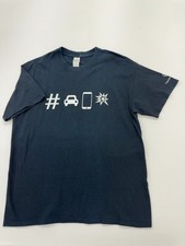 Gildan Boys Navy Graphic T-Shirt Youth L Heavy Cotton Crew Neck