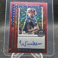 2026 Panini Stars & Stripes Prizm USA RARE RED  AUTO WILLIAM MILLER Disco /25
