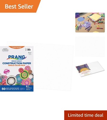 Formerly Construction Paper, Bright White, 12'' x 18'', 50 Sheets