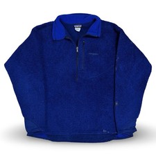 Vintage Y2K Patagonia Regulator R2 Made In USA Blue Pile Quarter Zip Fleece XL