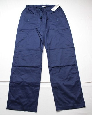 Butter-Soft STRETCH Women's 10-Pocket Drawstring Scrub Pant CN6 Navy Large NWT