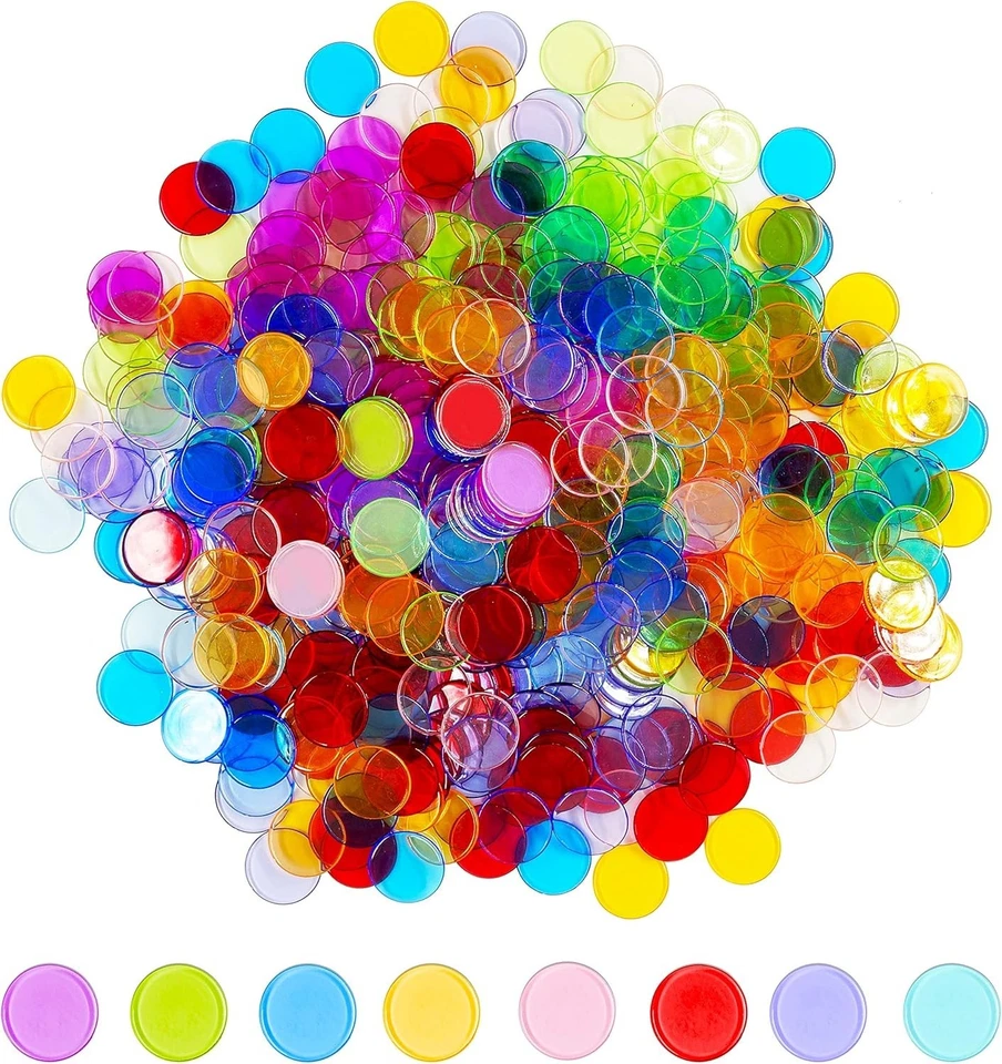 Pack de 500 Marqueurs en Plastique Transparent - 8 Couleurs pour Apprentissage - Photo 3/4