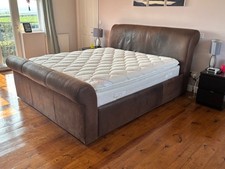 Aura designer furniture leather Superking bed