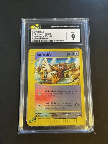 Pokémon Farfetch'd Skyridge 55/144 CGC 9 Reverse Holo 2003 Graded Card