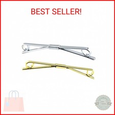 2pcs Gold Silver Tie Collar Bar Pin Collar Bar Shirt Clip Men's Shirt Suit Pla