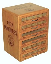 MEZ Progress Nähseiden Schrank Näh-Garn-Schrank Vitrine 6 Schubladen Schübe