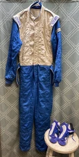 Sparco Racing Body Suit Mens Size 58 Blue/White - Shoes Size 42