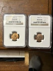 1954 S and 1940 S Lincoln Wheat Cent MS 66 RD NGC Penny 2-coin special