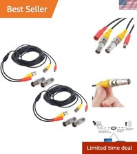 All-in-One 25ft HD Video Power Cable for CCTV with BNC Connectors - 2-Pack