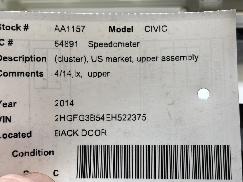 Cuadro velocímetro Honda Civic 2014 Foto 4 de 4