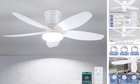 Ceiling Fans with Lights-36 Low Profile Ceiling Fan with Light and 36In White
