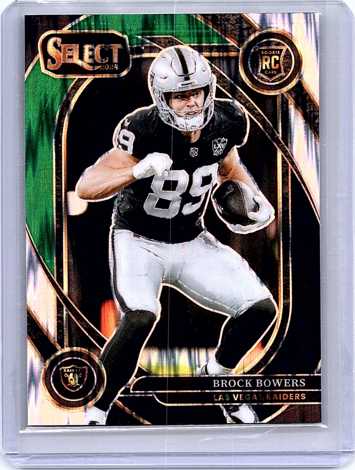 2024 Panini Select - Club Level Brock Bowers #222 Black & Green Shock Prizm (RC)