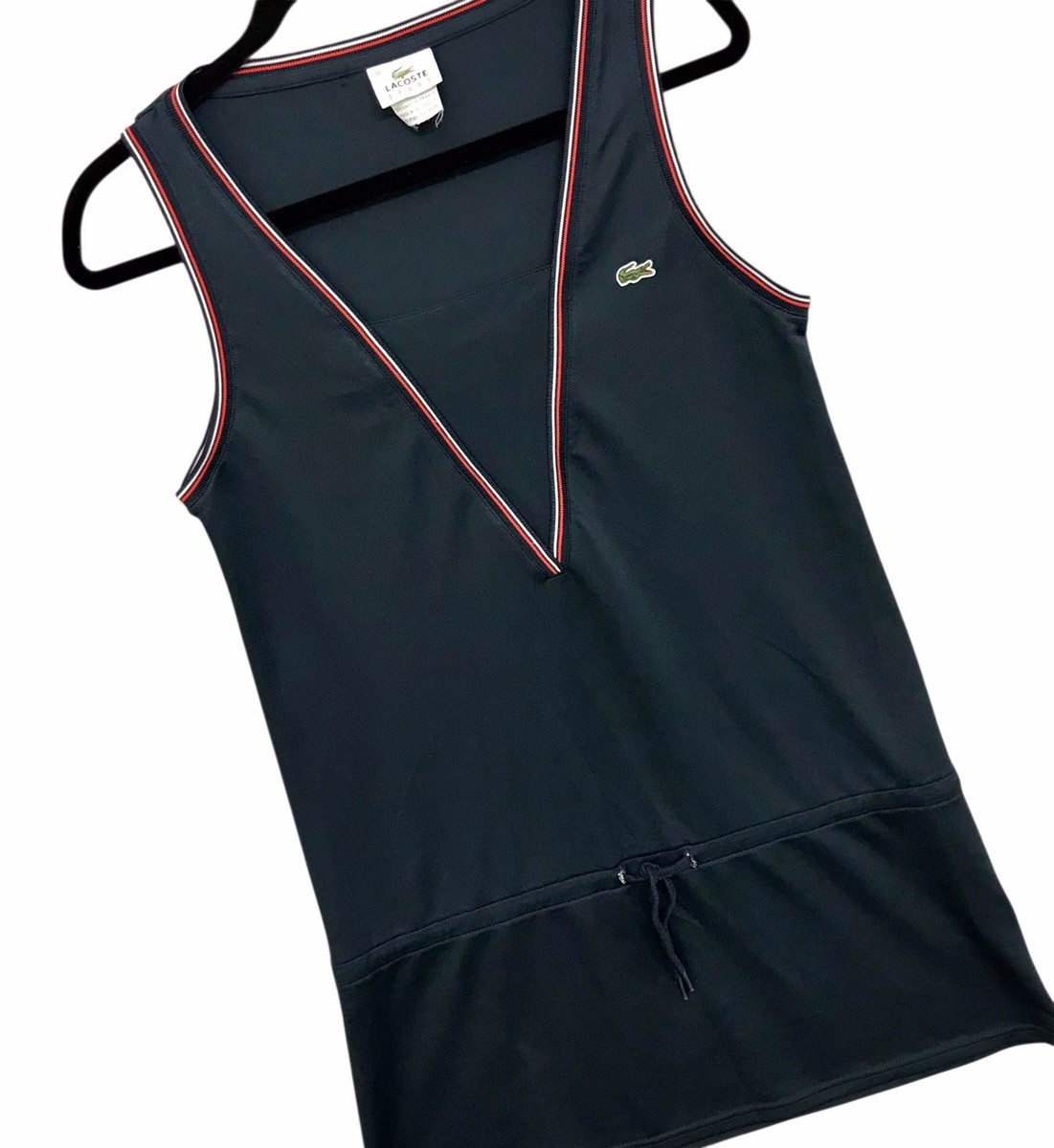 Lacoste Vintage Inspired Tennis Dress Navy Blue Contrast Trim Retro Sz 38  (M) | eBay