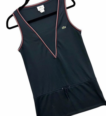 Lacoste Vintage Inspired Tennis Dress Navy Blue Contrast Trim