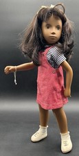 Vintage Sasha Vinyl Doll Girl Brunette Red Pinafore Dress England 111