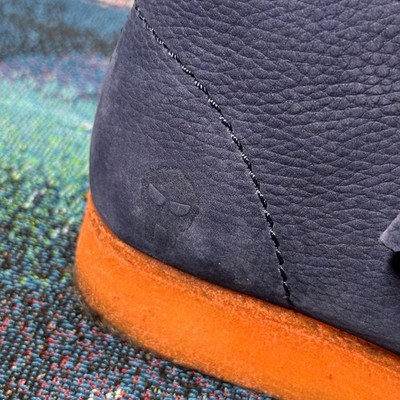 Clarks x MF Doom Wallabee Boot Navy Blue Orange Hi Mid Wallabees