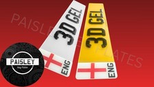 3D GEL - CHEAP PREMIUM QUALITY NUMBER PLATES + ENGLAND GEL FLAG  - 3D GEL DIGITS