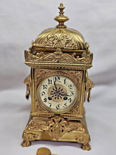 STUNNING ANTIQUE FRENCH BRONZE MANTEL CLOCK