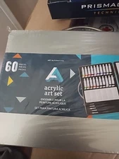 Artist Acrylic Art Set 60pc from Art Alternatives - Paint, Brushes, Pencils New