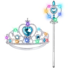 Princess Crown Tiara for Little Girls Princess Dress Up Accessories, Light Blue