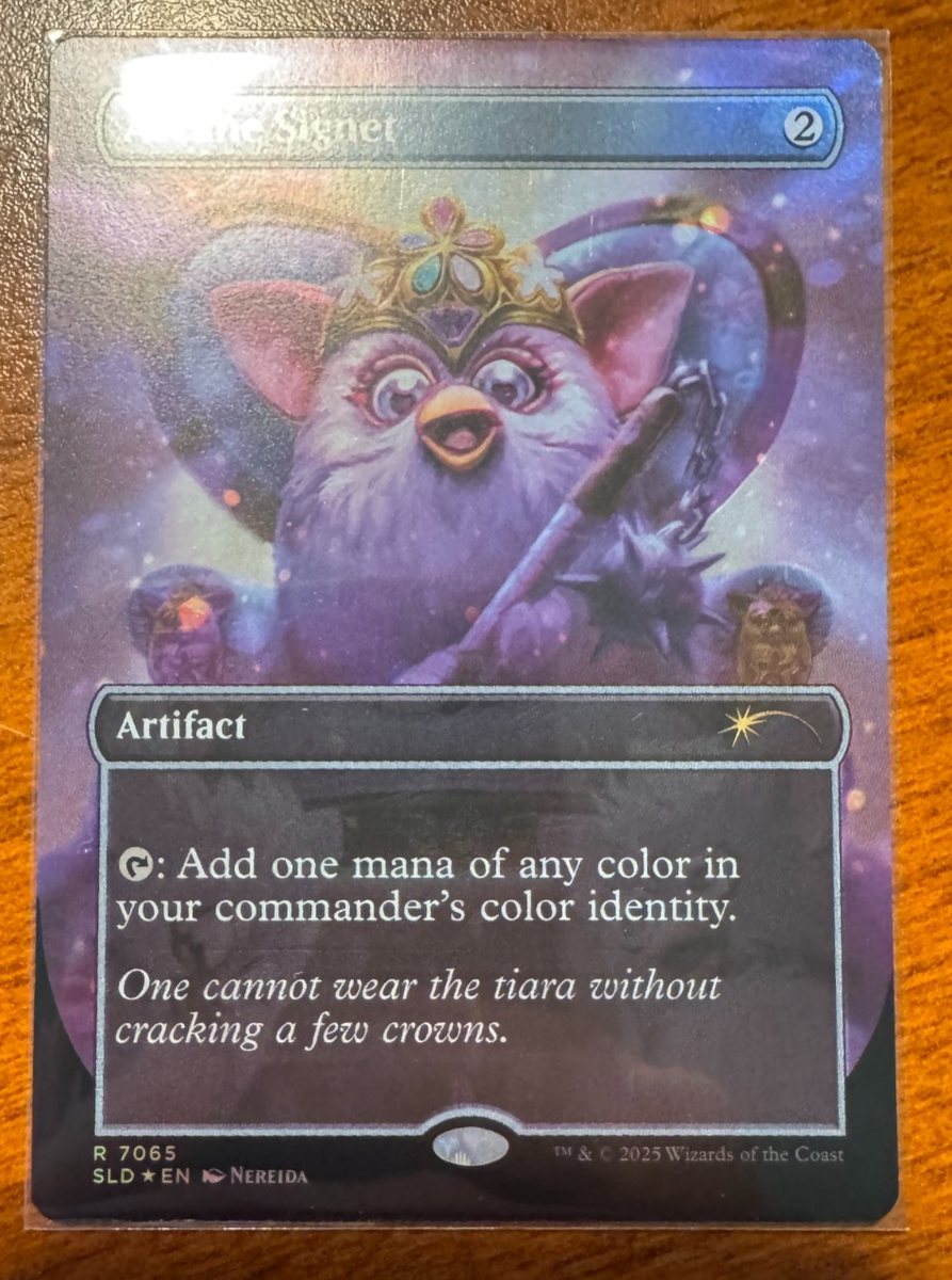 Arcane Signet 7065 Rainbow FOIL Secret Lair x Furby Bonus Card In