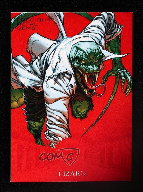 2017 Fleer Ultra Marvel Spider-Man Marvel Metal PMG Red 94/99 Lizard #MM24 0kg8