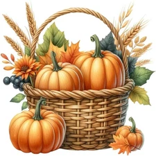 30 Custom Autumn Pumpkin Basket Personalized Address Labels